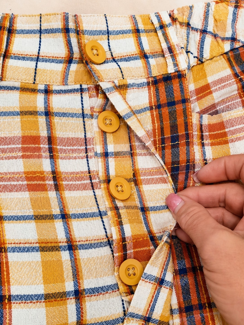 FREE PEOPLE Make A Stand Plaid Trousers NWT Large Mustard Tartan Statement Pants - Picture 4 of 10